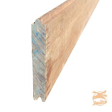 Hardhout Damwand Fijnbezaagd 2,8 x 20,5 x 300  cm.  Werkende Breedte ca.18,5 cm. (LET OP 300 en 400 iets ander profiel/hoogte)