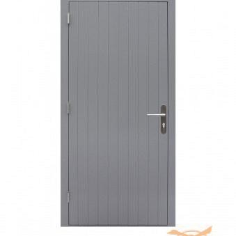 Hardhouten enkele dichte deur Prestige, linksdraaiend. 109 x 221 cm, grijs gegrond.