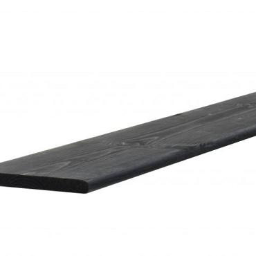Grenen Geschaafde Plank 1,5x14x180 cm. Zwart Gedompeld  W07445