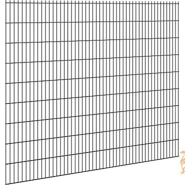 Hillfence Metalen Scherm Dubbele Staafmat 250x183 cm. Zwart  1052652 / W08331