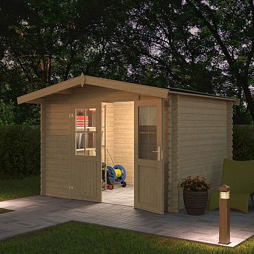 Onze Outdoor Life Overkappingen en Blokhutten worden geleverd exclusief dakbedekking, vloer en Funda