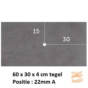 Boorgat 60x30 Tegel Positie 22 mm. A