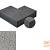 Schellevis Hoekstuk t.b.v. Traptreden Massief 100x40x20 Buiten 90º Grijs