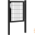 Hillfence Metalen Enkele Poort Premium-Line Inclusief Slot, 100 x 100 cm. Zwart  1052654