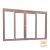 Glazen Schuifwand Dubbel In Douglas Frame, 328,5 cm. Breed, Onbehandeld