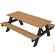 NewTechWood Picknicktafel Met Zwart Onderstel, Bladmaat 180x70cm. Teak