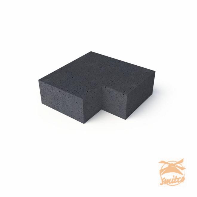 Schellevis Hoekstuk t.b.v. Traptreden Massief 100x40x20 Binnen 90º Antraciet