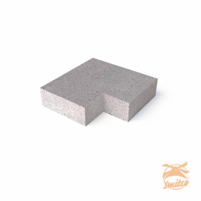 Schellevis Hoekstuk 90° t.b.v. Traptreden 100x37x15 Buiten Grijs