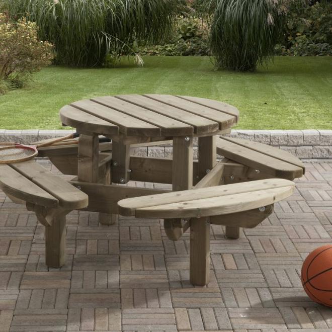 Kinderpicknicktafel Weesp Ø 130cm. Dikte 35mm.