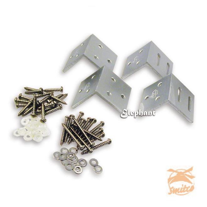 Bevestiging WPC Tuinhek Hoek-Beslagset Aluminium (4 stuks)