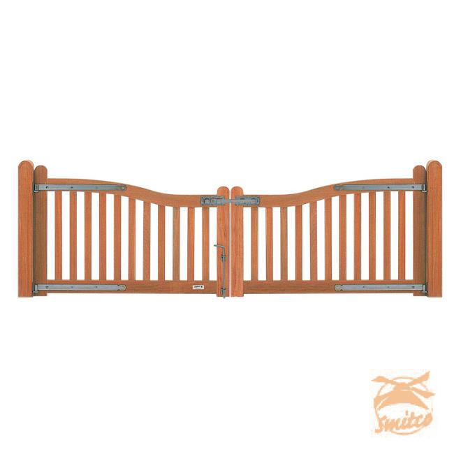 Hardhout Dubbele Poort De Luxe 85/100 x 300 incl. Beslag (bestaande uit twee delen van 85/100 x 150)