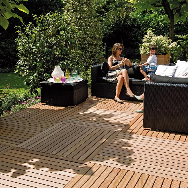 Bangkirai Hardhout Tuintegel 100x100cm. 06607