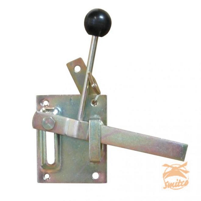 Tuinheksluiting Verzinkt 100x80 mm. Knop Geel