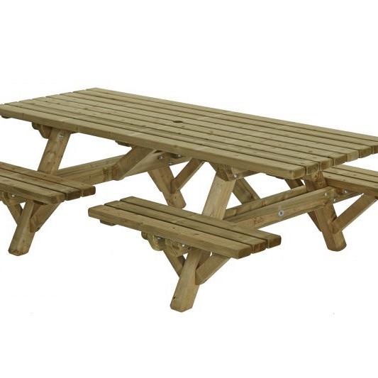 Picknicktafel Met Open Instap 160x230 cm. Dikte 45 mm.