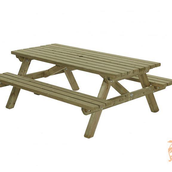 Picknicktafel Massief 160x200 cm. Dikte 45 mm.