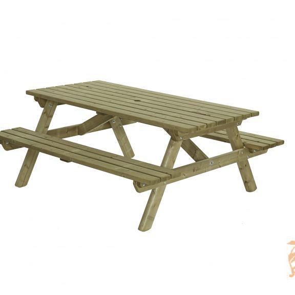 Picknicktafel Massief 160x180 cm. Dikte 35 mm.