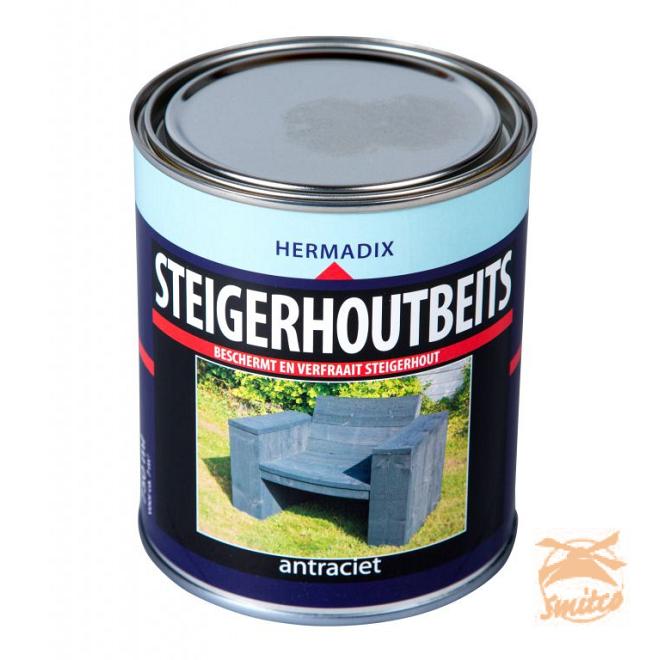 Steigerhoutbeits 750ml.  Antraciet