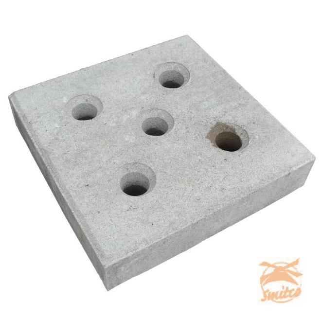 Boomgattegel 30x30x6 Met Facet Met Gaten Grijs