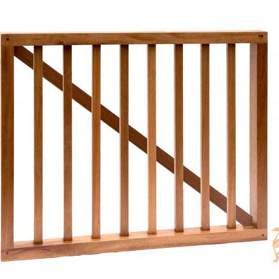 Hardhouten Spijlenhek, 180x80 cm. Frame 4,5x7 cm. Spijlen 2x3 cm. 1064222