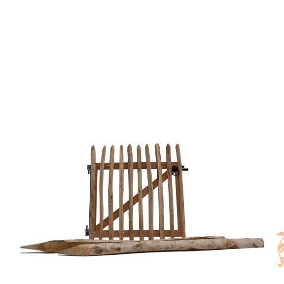 Kastanje Schapenhekpoortje 120x120 "incl. Hang & Sluitwerk, Draai en Sluitpaal"