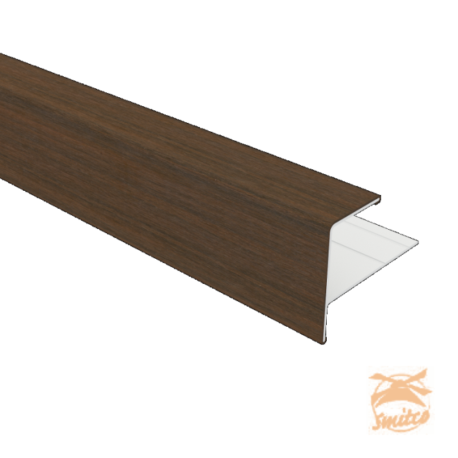 NewTechWood Aluminium Co-Extrusie Eindprofiel Rhombus t.b.v. Wand Bekleding, 5x5x300 cm. Ipe  105918