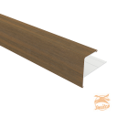 NewTechWood Aluminium Co-Extrusie Eindprofiel Rhombus t.b.v. Wand Bekleding, 5x5x300 cm. Teak  10591