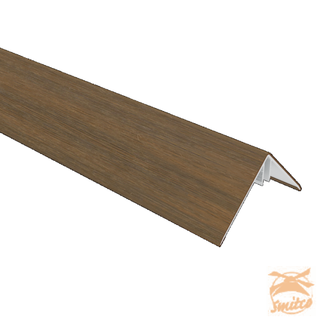 NewTechWood Aluminium Co-Extrusie Hoekprofiel Rhombus t.b.v. Wand Bekleding, 6x6x300 cm. Teak  10591
