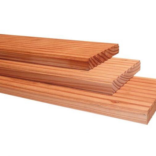 Douglas Geprofileerd Dekdeel 2,5x14,5x500  1 Zijde Grof Profiel, 1 Zijde Glad, Onbehandeld  WA00923