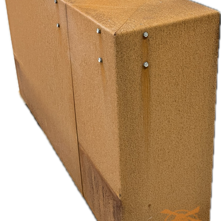 Kantopsluiting Overzetstuk Muurelement Hoek 20x45x15,8 Corten