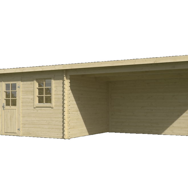 Onze Outdoor Life Overkappingen en Blokhutten worden geleverd exclusief dakbedekking, vloer en Funda