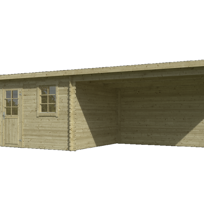 Onze Outdoor Life Overkappingen en Blokhutten worden geleverd exclusief dakbedekking, vloer en Funda