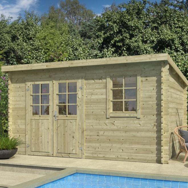 Onze Outdoor Life Overkappingen en Blokhutten worden geleverd exclusief dakbedekking, vloer en Funda