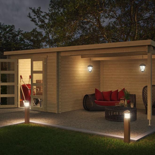 Onze Outdoor Life Overkappingen en Blokhutten worden geleverd exclusief dakbedekking, vloer en Funda