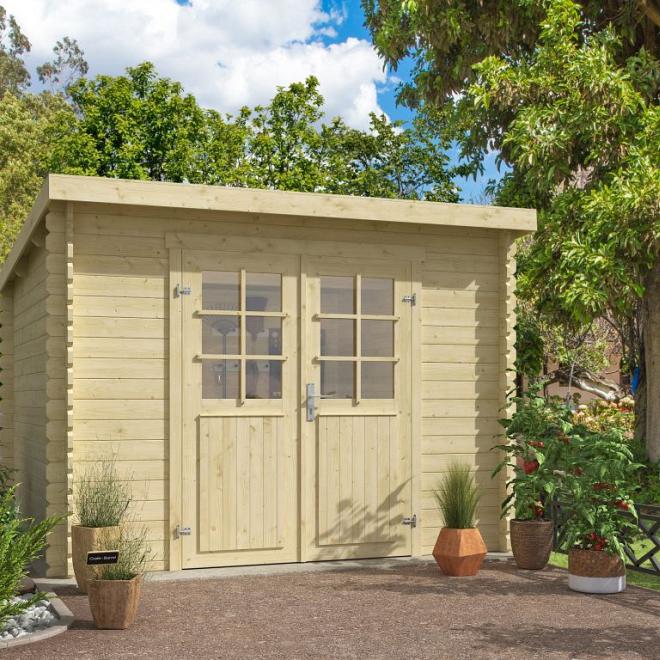 Onze Outdoor Life Overkappingen en Blokhutten worden geleverd exclusief dakbedekking, vloer en Funda