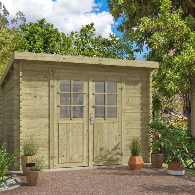 Onze Outdoor Life Overkappingen en Blokhutten worden geleverd exclusief dakbedekking, vloer en Funda