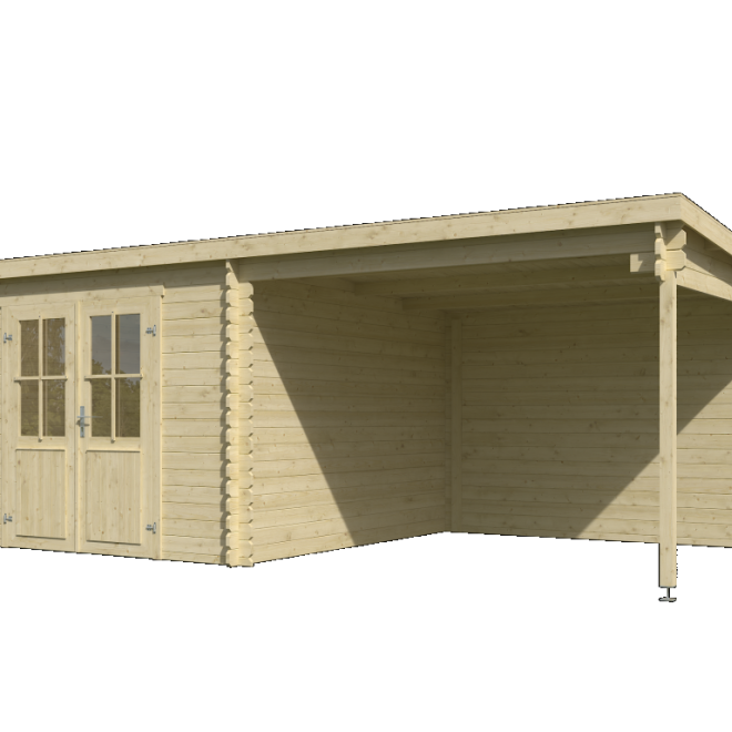 Onze Outdoor Life Overkappingen en Blokhutten worden geleverd exclusief dakbedekking, vloer en Funda