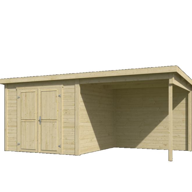 Onze Outdoor Life Overkappingen en Blokhutten worden geleverd exclusief dakbedekking, vloer en Funda