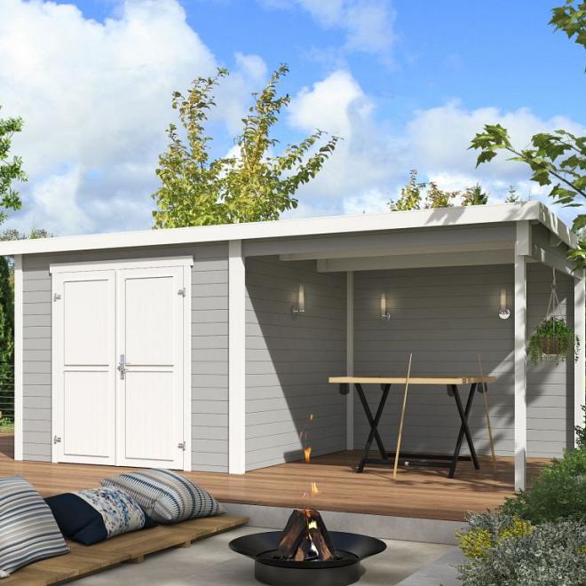 Onze Outdoor Life Overkappingen en Blokhutten worden geleverd exclusief dakbedekking, vloer en Funda