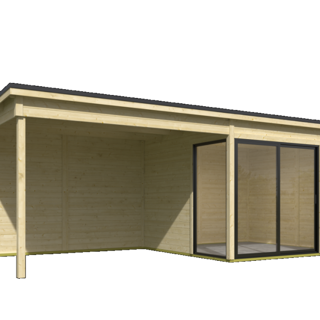 Onze Outdoor Life Overkappingen en Blokhutten worden geleverd exclusief dakbedekking, vloer en Funda