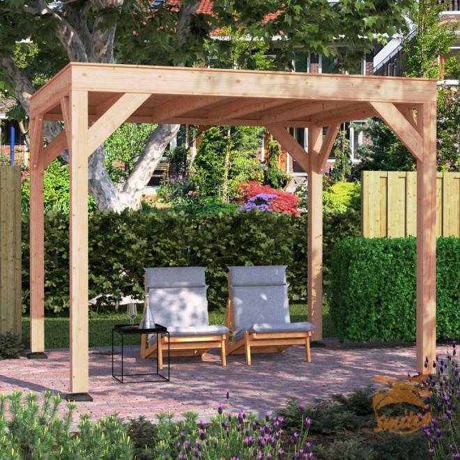 Onze Outdoor Life Overkappingen en Blokhutten worden geleverd exclusief dakbedekking, vloer en Funda