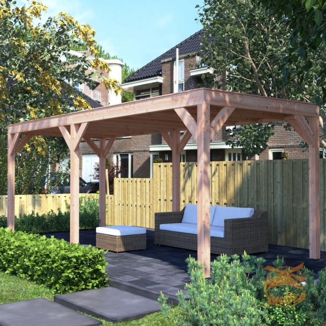 Onze Outdoor Life Overkappingen en Blokhutten worden geleverd exclusief dakbedekking, vloer en Funda