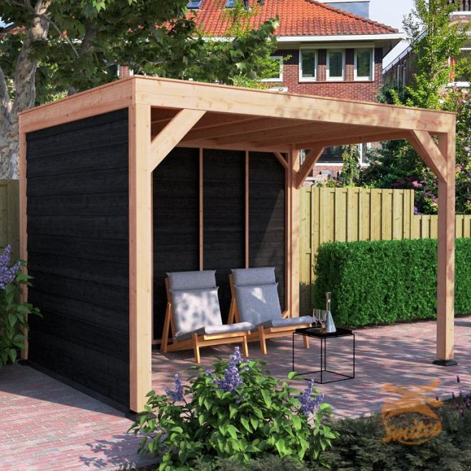 Onze Outdoor Life Overkappingen en Blokhutten worden geleverd exclusief dakbedekking, vloer en Funda