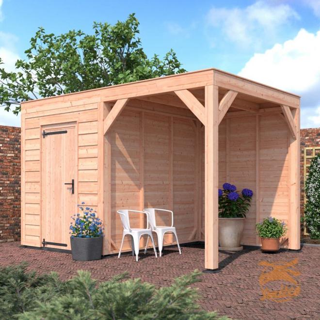 Onze Outdoor Life Overkappingen en Blokhutten worden geleverd exclusief dakbedekking, vloer en Funda