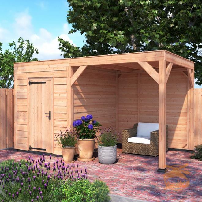 Onze Outdoor Life Overkappingen en Blokhutten worden geleverd exclusief dakbedekking, vloer en Funda