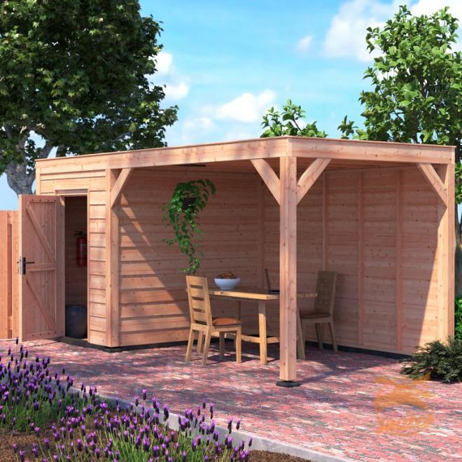 Onze Outdoor Life Overkappingen en Blokhutten worden geleverd exclusief dakbedekking, vloer en Funda