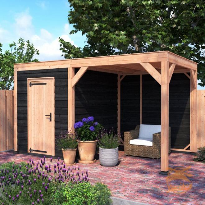 Onze Outdoor Life Overkappingen en Blokhutten worden geleverd exclusief dakbedekking, vloer en Funda