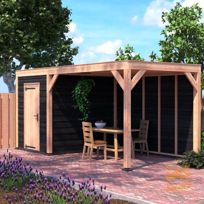 Onze Outdoor Life Overkappingen en Blokhutten worden geleverd exclusief dakbedekking, vloer en Funda