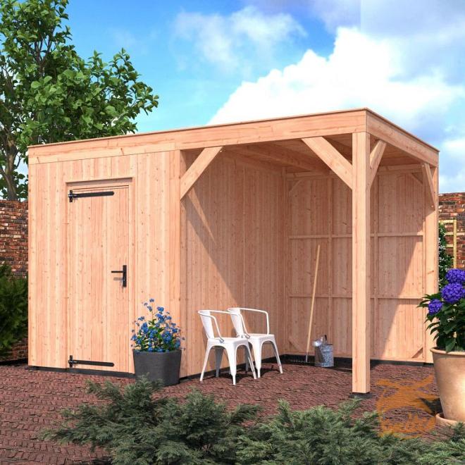 Onze Outdoor Life Overkappingen en Blokhutten worden geleverd exclusief dakbedekking, vloer en Funda