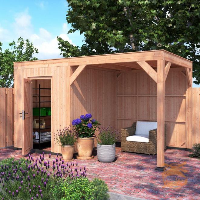 Onze Outdoor Life Overkappingen en Blokhutten worden geleverd exclusief dakbedekking, vloer en Funda