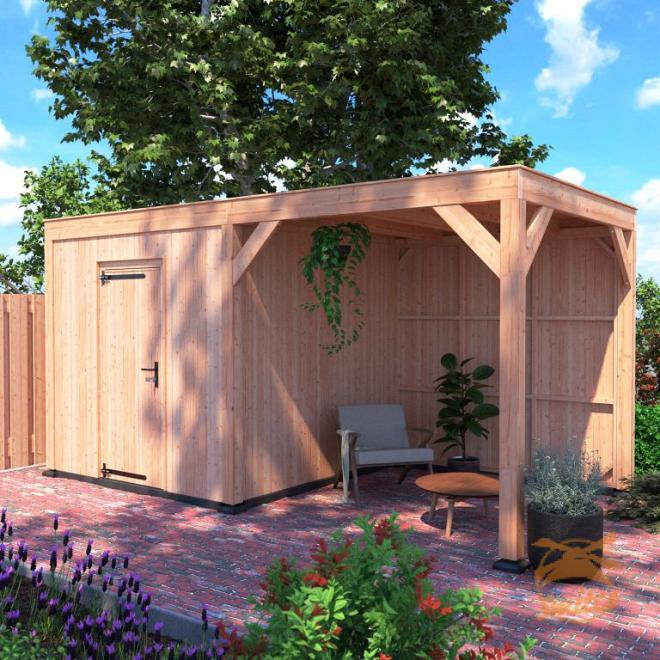 Onze Outdoor Life Overkappingen en Blokhutten worden geleverd exclusief dakbedekking, vloer en Funda